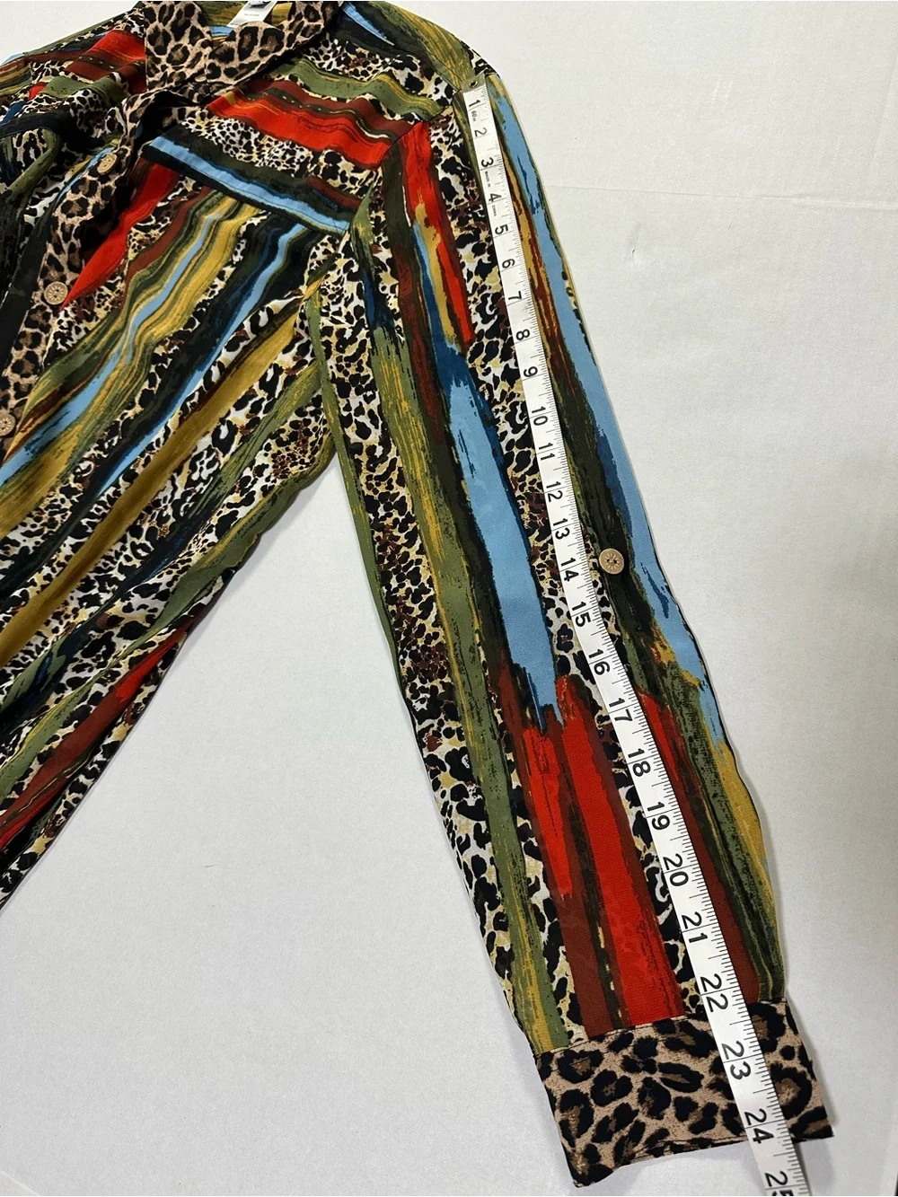 John Mark Multi Color Leopard Animal Print Button Down Tunic XL Maximalist - Picture 14 of 16